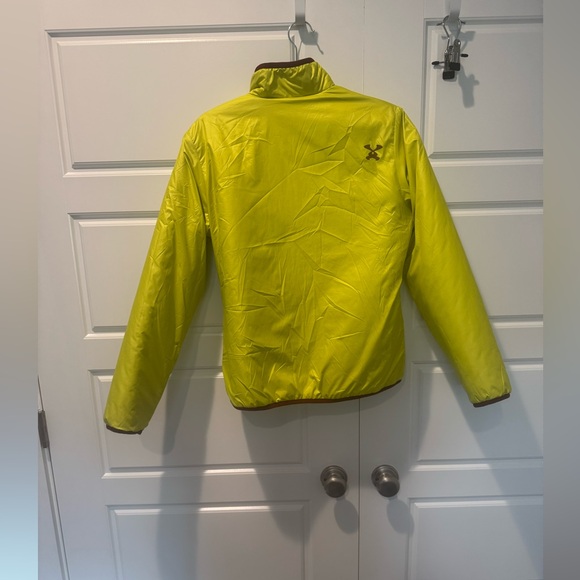 Descent Neon Yellow Green Puffer Reversible Quilted Jacket Athletic Women Large - Picture 8 of 11